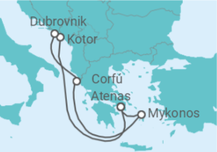 Itinerário do Cruzeiro Corfu, Dubrovnik e mais - Virgin Voyages