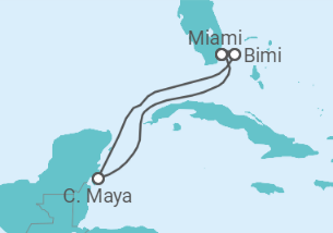 Itinerário do Cruzeiro Sol Maya - Virgin Voyages