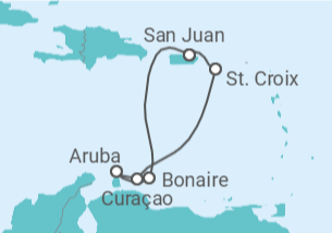 Itinerário do Cruzeiro Curaçao, Aruba - Royal Caribbean