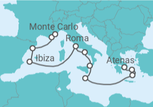 Itinerário do Cruzeiro De Atenas a Monte Carlo (Mónaco) - Oceania Cruises