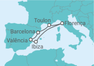Itinerário do Cruzeiro Segredos do Mediterrâneo  - Cunard