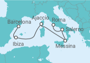 Itinerário do Cruzeiro Espanha, França, Itália - Cunard