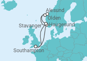 Itinerário do Cruzeiro Noruega - Cunard