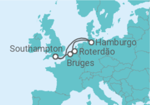 Itinerário do Cruzeiro Alemanha, Holanda, Bélgica - Cunard