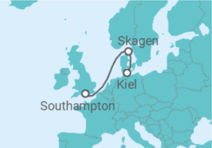 Itinerário do Cruzeiro Queen Anne desde Kiel - Cunard