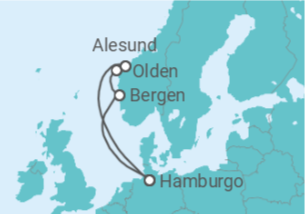 Itinerário do Cruzeiro Noruega - Cunard