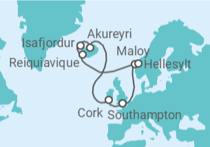 Itinerário do Cruzeiro Irlanda, Islândia, Noruega TI - MSC Cruzeiros