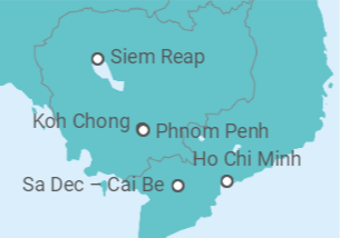 Itinerário do Cruzeiro De Siem Reap (Camboya) a Ho Chi Minh (Vietnam) - CroisiEurope