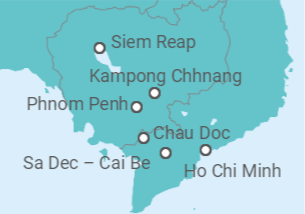 Itinerário do Cruzeiro De Ho Chi Minh (Vietnam) a Siem Reap (Camboya) - CroisiEurope