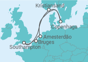 Itinerário do Cruzeiro Bélgica, Holanda, Suécia - Disney Cruise Line