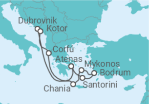 Itinerário do Cruzeiro Grécia, Turquia, Croácia, Montenegro - Virgin Voyages
