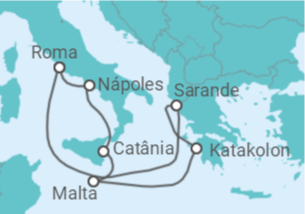 Itinerário do Cruzeiro Malta, Itália - Princess Cruises