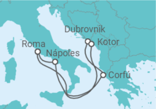 Itinerário do Cruzeiro Grécia, Croácia, Montenegro, Itália - Princess Cruises