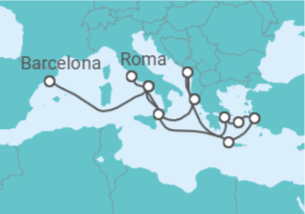 Itinerário do Cruzeiro De Civitavecchia (Roma) a Barcelona - Princess Cruises