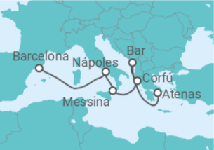 Itinerário do Cruzeiro Grécia, Itália - Princess Cruises