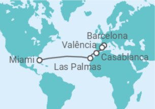 Itinerário do Cruzeiro Espanha, Marrocos - Virgin Voyages