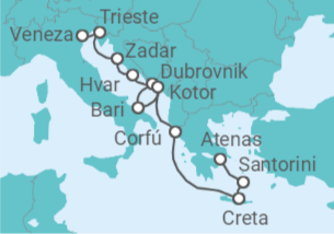 Itinerário do Cruzeiro Itália, Croácia, Grécia - Silversea