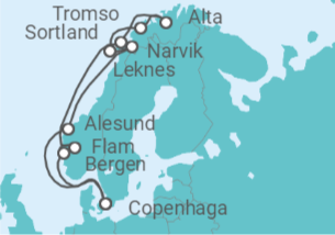 Itinerário do Cruzeiro Noruega - Silversea