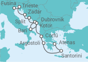 Itinerário do Cruzeiro Itália, Croácia, Grécia - Silversea