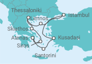 Itinerário do Cruzeiro Turquia, Grécia - Silversea