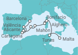Itinerário do Cruzeiro España y Portugal - Silversea