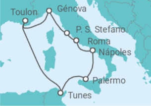 Itinerário do Cruzeiro Lo mejor del Mediterráneo occidental - Silversea
