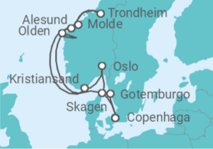 Itinerário do Cruzeiro Capitales Bálticas y Fiordos Noruegos  - Silversea