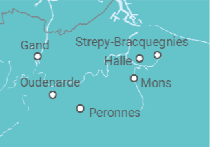 Itinerário do Cruzeiro Bélgica en crucero (formula puerto/puerto) - CroisiEurope