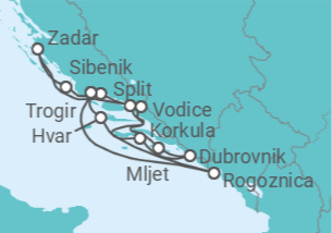 Itinerário do Cruzeiro Trogir • Dubrovnik • Zadar • Trogir - Nicko Cruises
