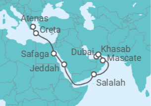 Itinerário do Cruzeiro De Oriente a Occidente - Nicko Cruises