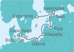 Itinerário do Cruzeiro Finlândia, Estónia, Letónia, Lituânia, Polónia, Dinamarca - Silversea