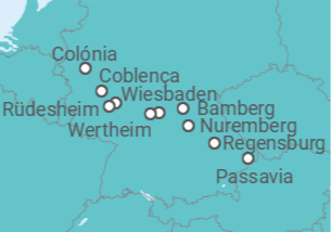 Itinerário do Cruzeiro Passau • Nürnberg • Würzburg • Frankfurt • Köln - Nicko Cruises