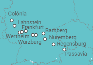 Itinerário do Cruzeiro Köln • Frankfurt • Würzburg • Nürnberg • Köln - Nicko Cruises
