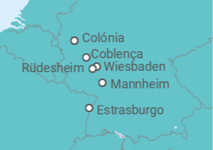 Itinerário do Cruzeiro Köln • Wiesbaden • Straßburg • Koblenz • Köln - Nicko Cruises