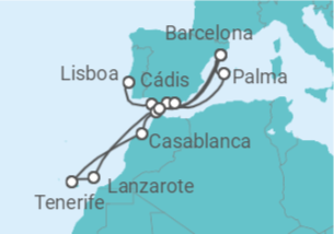 Itinerário do Cruzeiro De Lisboa a Barcelona - Explora Journeys