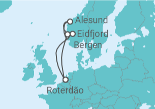 Itinerário do Cruzeiro Noruega - Holland America Line