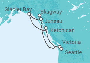 Itinerário do Cruzeiro Alasca - Princess Cruises