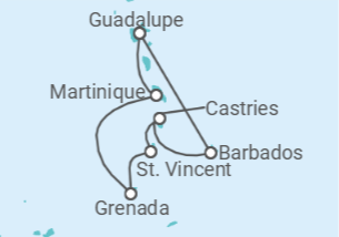Itinerário do Cruzeiro Guadalupe, Barbados, Santa Lúcia - MSC Cruzeiros