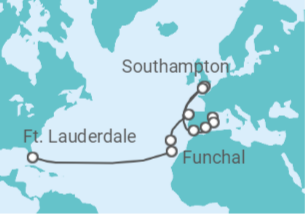 Itinerário do Cruzeiro De Barcelona a Fort Lauderdale - Princess Cruises