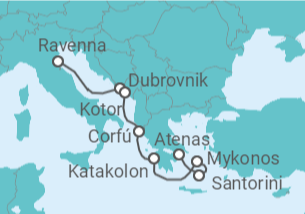 Itinerário do Cruzeiro De Ravenna a Atenas - NCL Norwegian Cruise Line