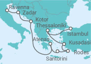 Itinerário do Cruzeiro Croácia, Montenegro, Grécia, Turquia - NCL Norwegian Cruise Line