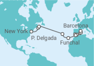 Itinerário do Cruzeiro De Nova Iorque (EUA) a Barcelona - NCL Norwegian Cruise Line