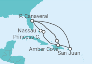 Itinerário do Cruzeiro Porto Rico, Bahamas, EUA - Princess Cruises