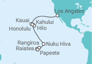 Itinerário do Cruzeiro De Los Angeles a Papeete (Tahití) - Silversea