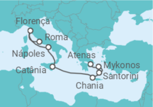 Itinerário do Cruzeiro Roma, Florença, Mykonos - Virgin Voyages