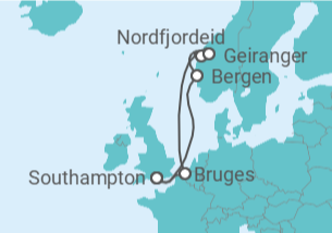 Itinerário do Cruzeiro Bélgica, Noruega - Celebrity Cruises