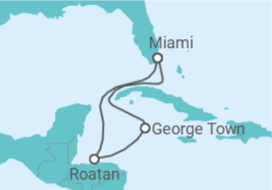 Itinerário do Cruzeiro Ilhas Caimão, Honduras - Cunard