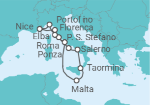 Itinerário do Cruzeiro Itália, Malta - Silversea
