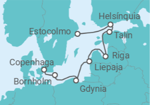 Itinerário do Cruzeiro Dinamarca, Polónia, Letónia, Estónia, Finlândia - Silversea