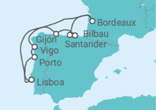 Itinerário do Cruzeiro Portugal, Espanha - Silversea